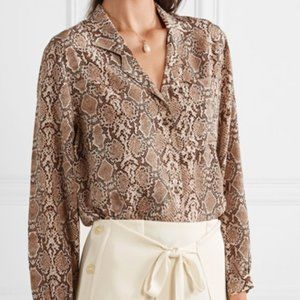 ANINE BING LILAH SNAKESKIN SILK BLOUSE--LIKE NEW! SIZE XS